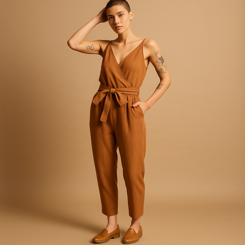 Dames jumpsuit met verstelbare tailleband - trendy éénstuk voor casual dagelijks gebruik