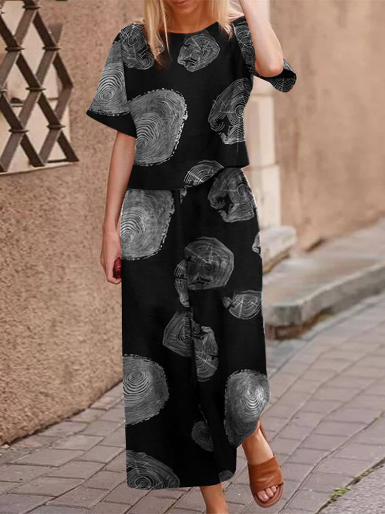 2-delige dames boho set - luchtige bloemenprint outfit voor dagelijks gebruik - moeiteloos stylish en veelzijdig