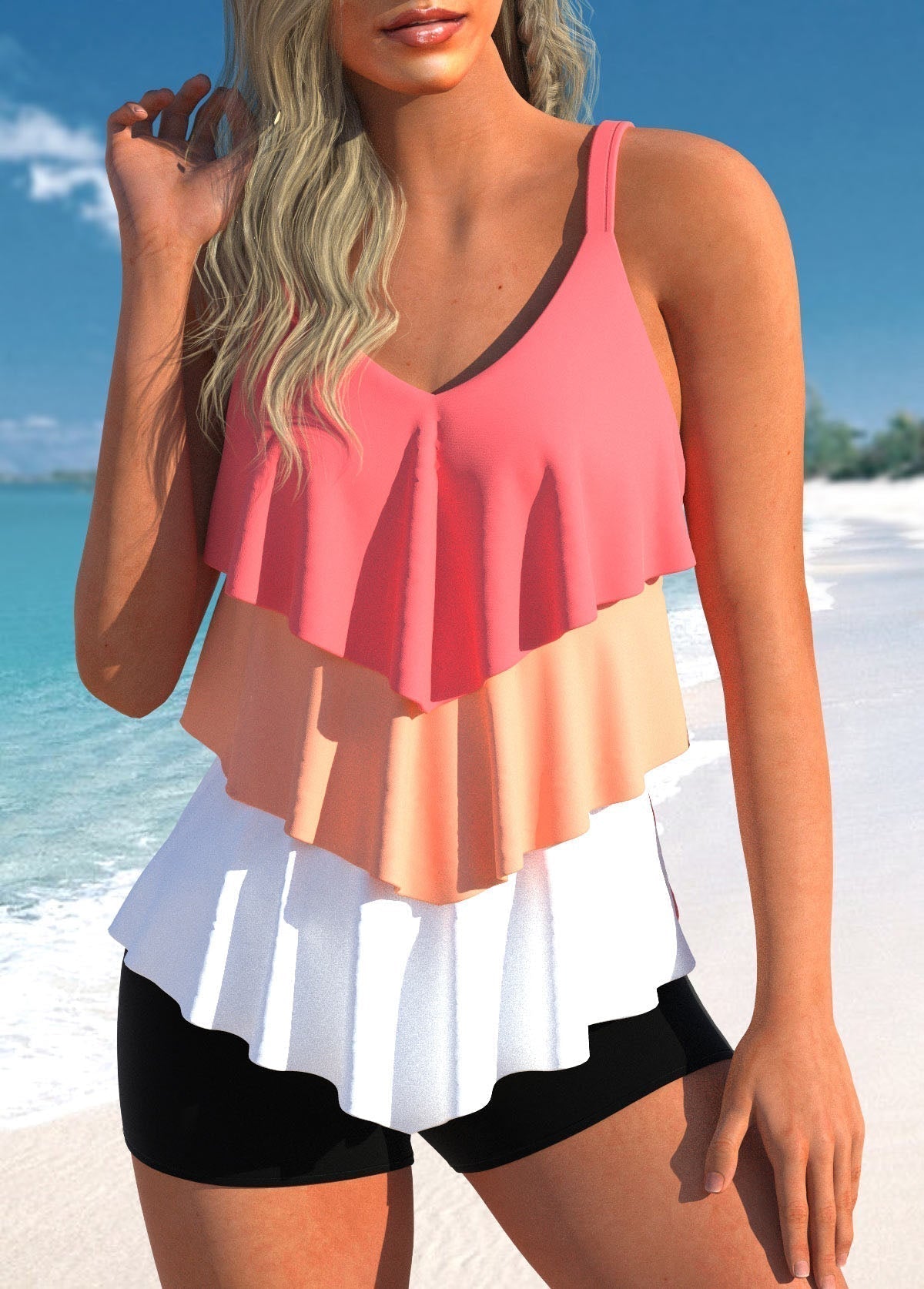 Dames tankini-top - lichtgewicht zwemkleding voor strandactiviteiten - moderne stijl voor actieve vrouwen