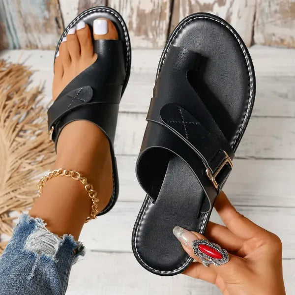 Dames leren sandalen - stijlvolle zomer slip-on schoenen