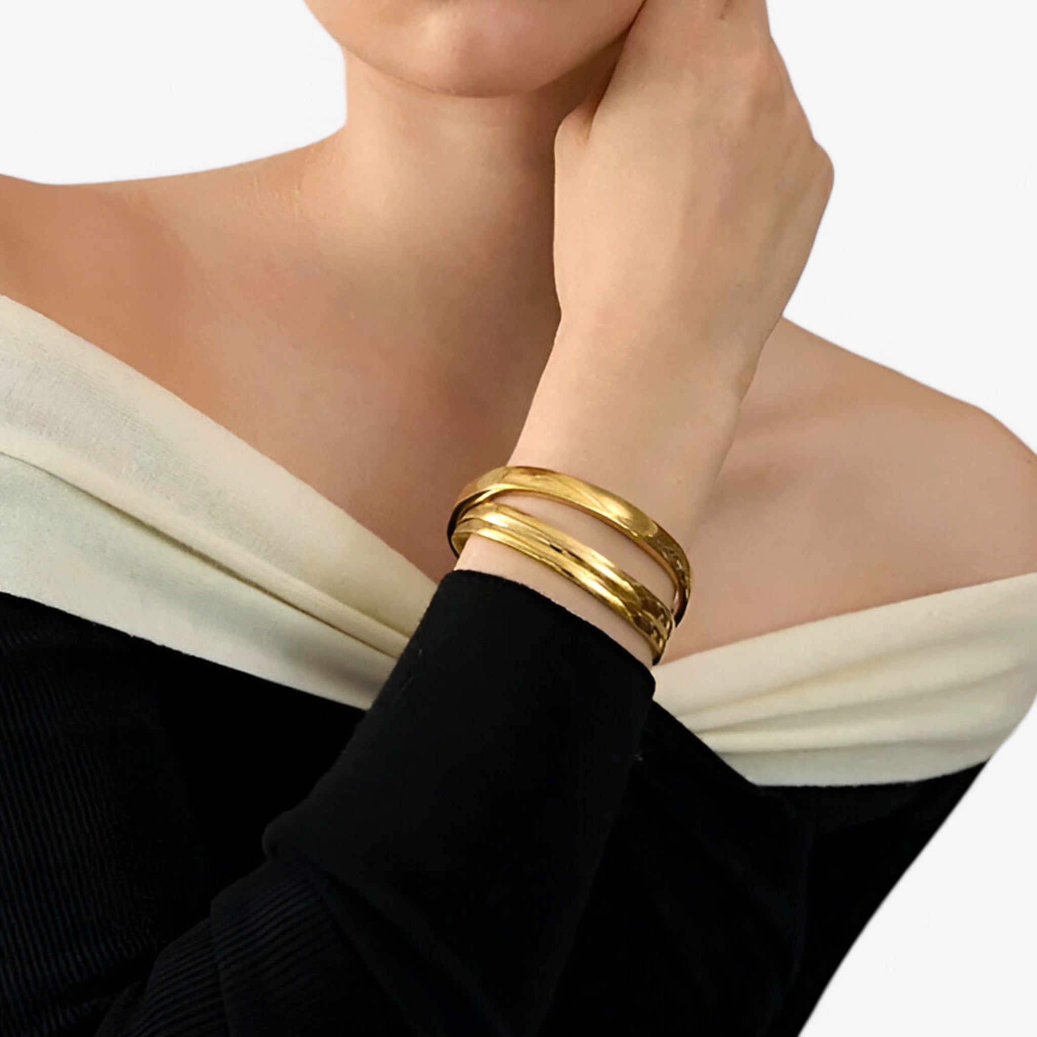 5-delige bangle set - verfijnde gouden en zilveren armbanden voor dames
