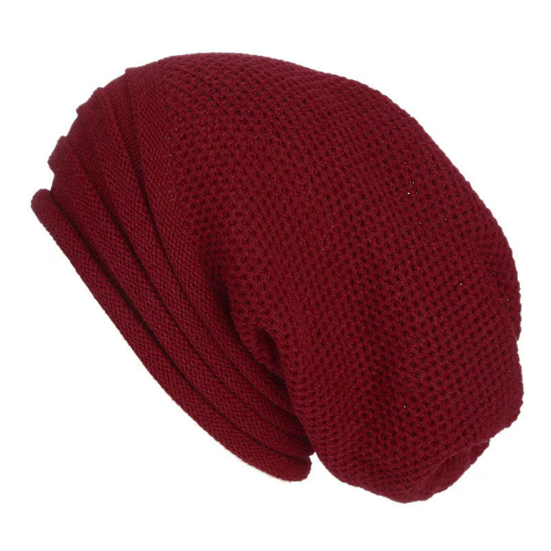 Gehaakte beanie muts - slouchy dames wintermuts