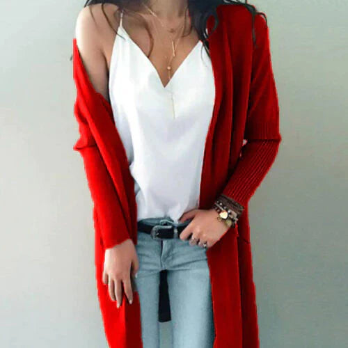 Dames lange cardigan - chic lichtgewicht breiwerk voor veelzijdige laagjesstijl het hele jaar door