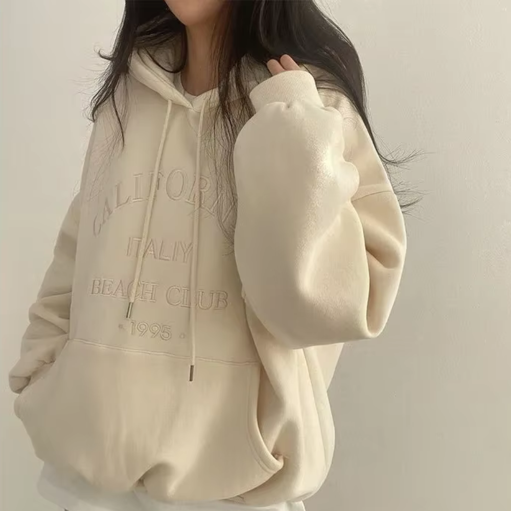 Oversized hoodie - damestrui met capuchon en buidelzak - Bakkermode.nl