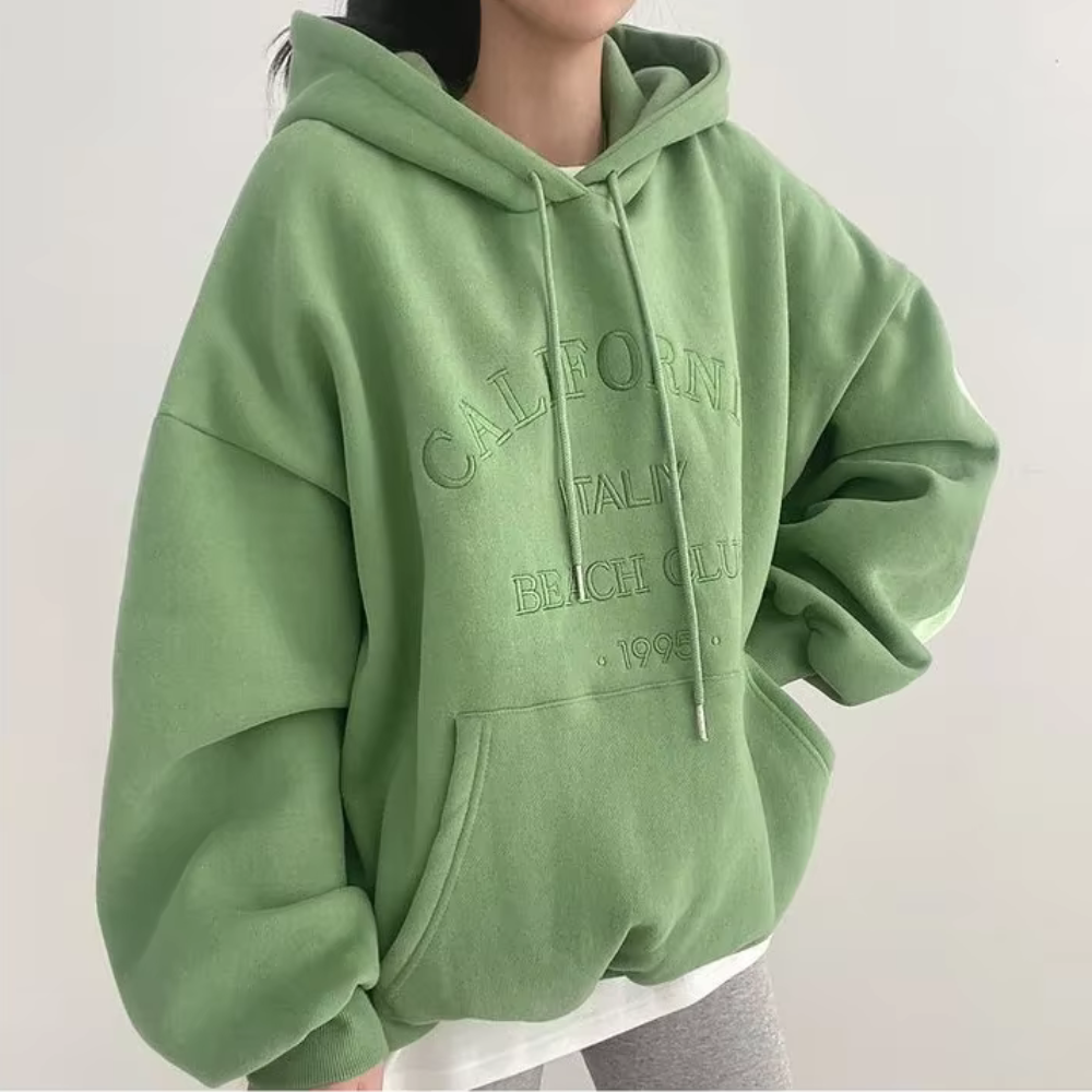 Oversized hoodie - damestrui met capuchon en buidelzak - Bakkermode.nl
