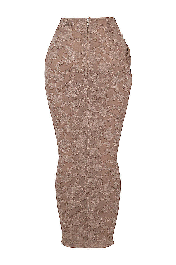 2-delige korsetset met kantafwerking en maxirok - elegante damesoutfit