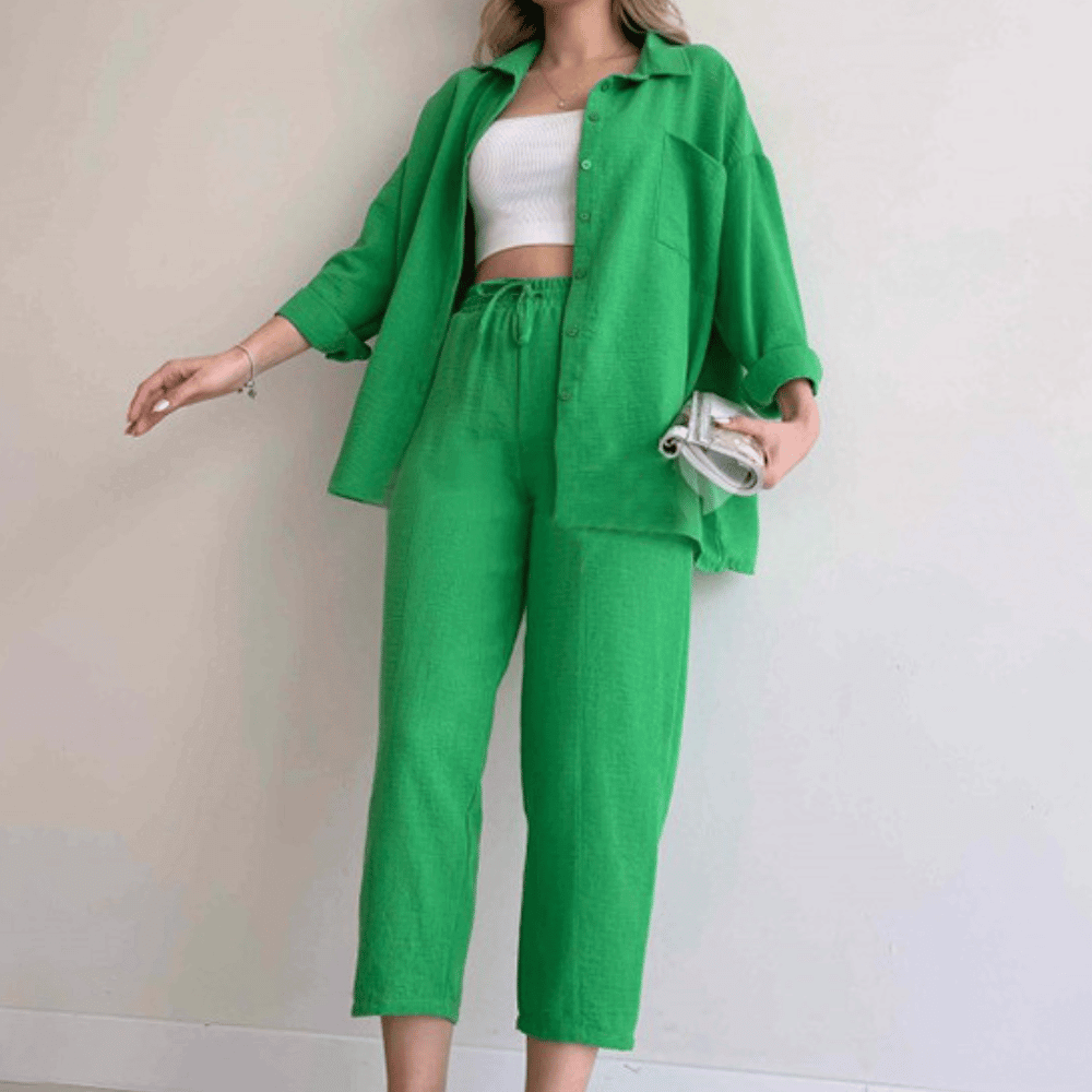 2-delige dames casual set - luchtige top en broek voor dagelijks gebruik