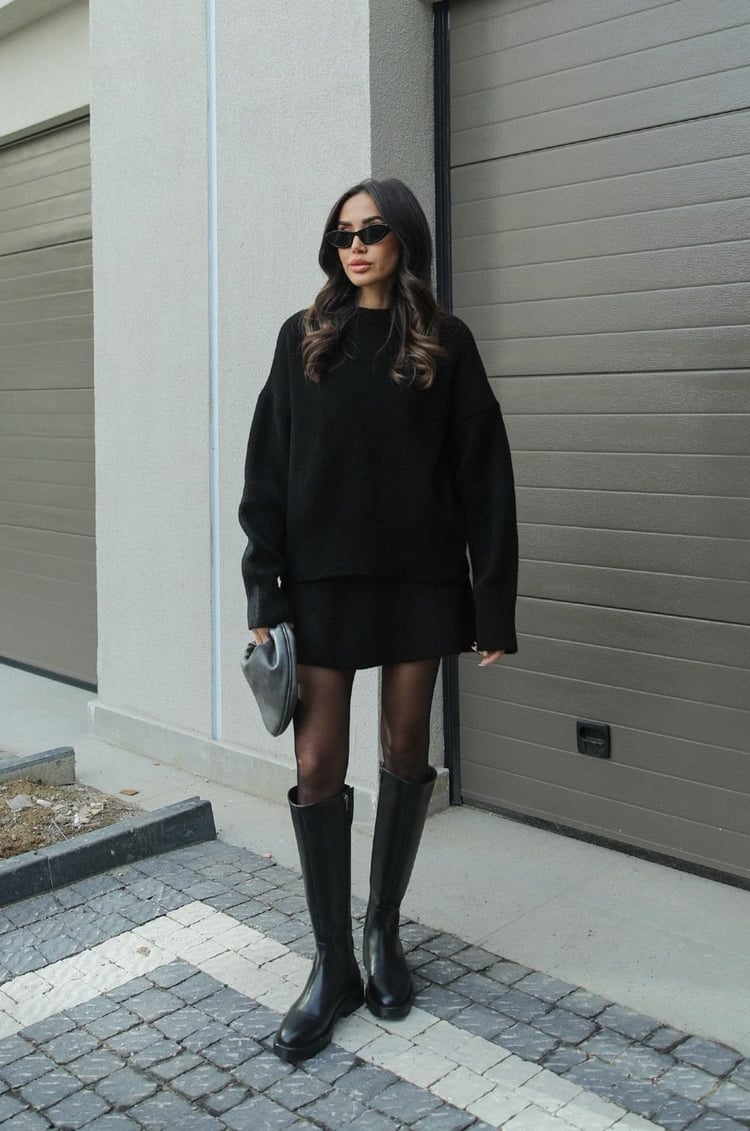 2-delige gebreide set - dames trui en rok met relaxte pasvorm - Bakkermode.nl