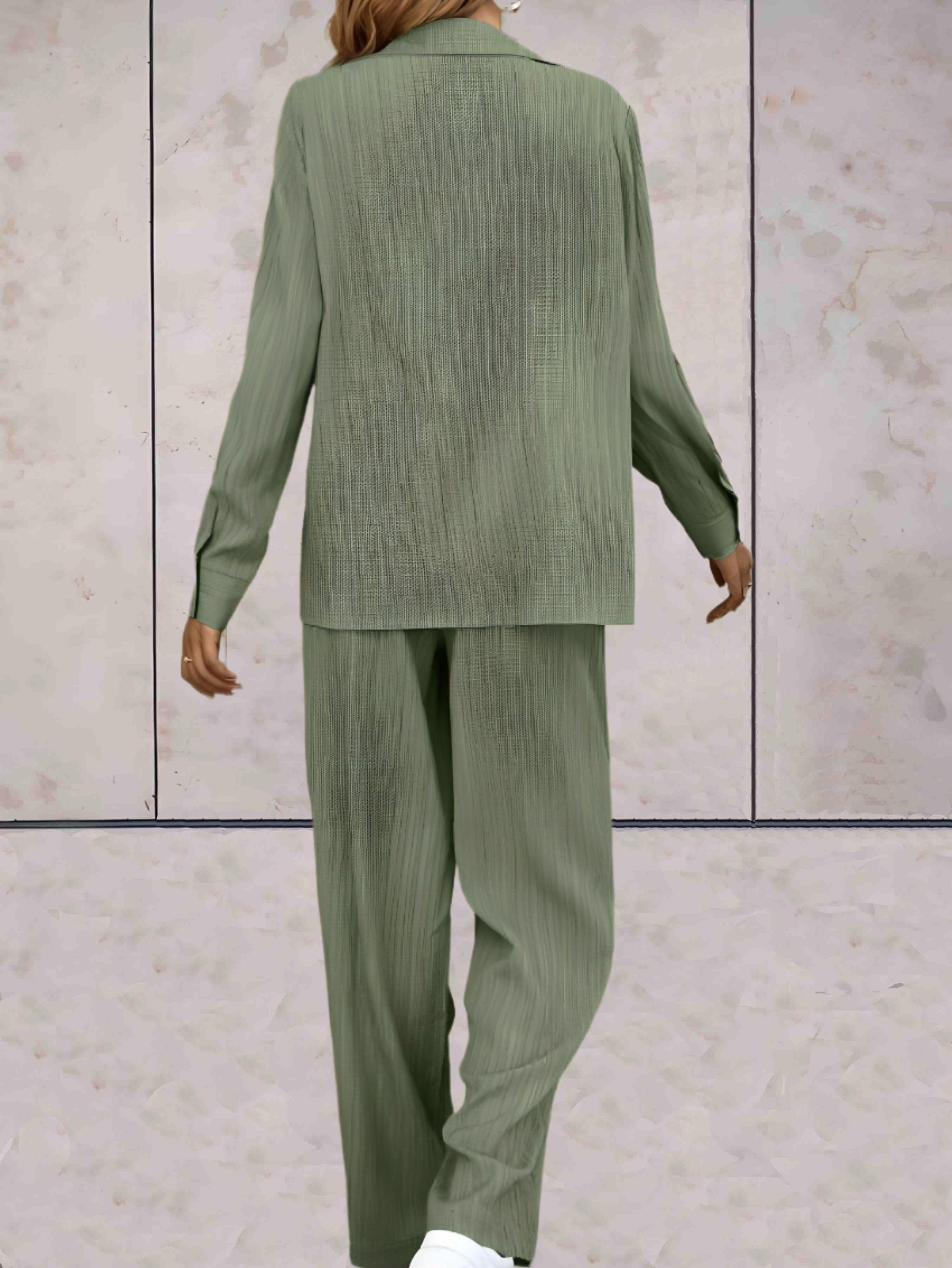 2-delige dames lounge set - stijlvolle en ontspannen blouse met broek voor casual avonden