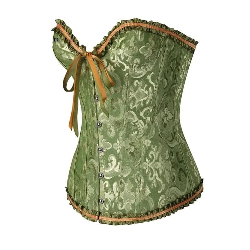 Brocade corset voor dames - verfijnd zwart corset met kantdetails