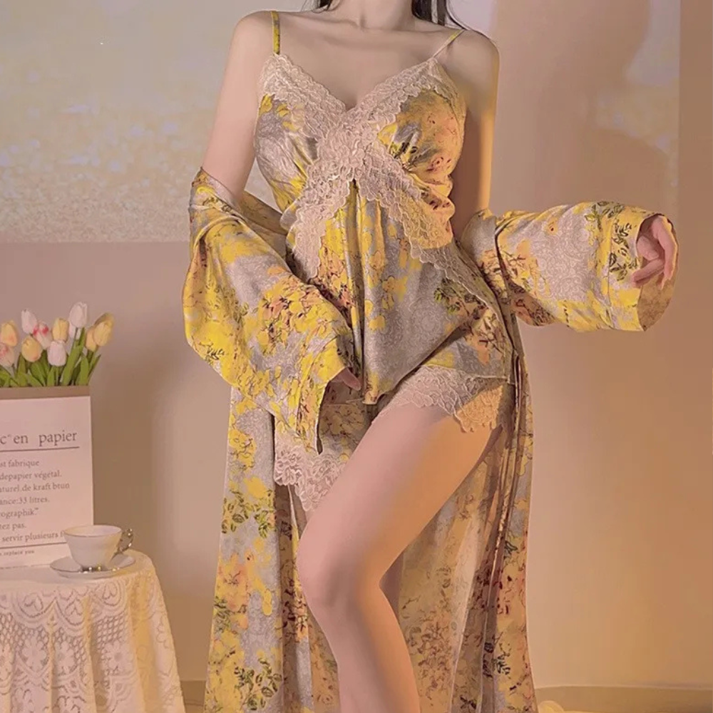 Kimono-jas - elegante groene dames loungekleding