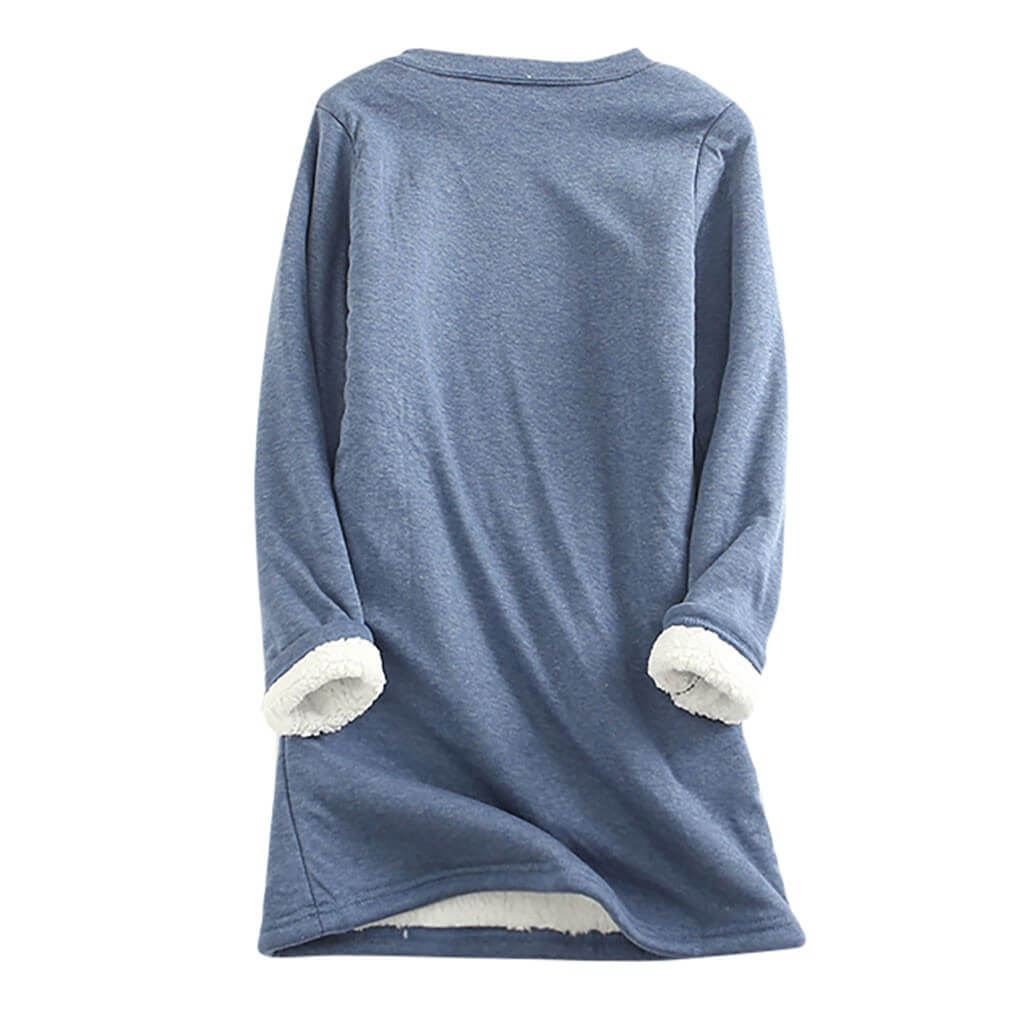Dames fleece fleece pullover - zachte en gezellige langekousen top