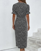 Bloemenwikkeljurk - verfijnde v-hals jurk voor dames