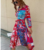 Shirtjurk - gedrukt met ceintuur voor dames