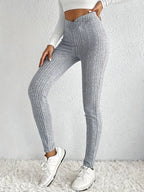 Geribbelde skinny broeken - elegante damesleggingen - Bakkermode.nl