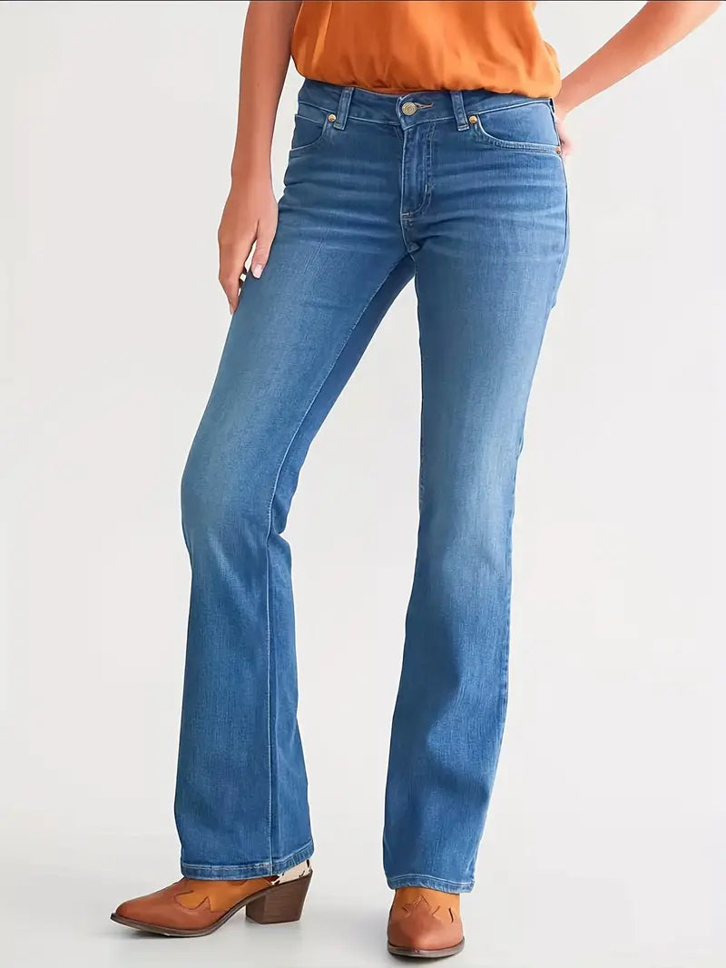 Dames bootcut & flared denim jeans - duurzame blauwe smart-casual stijl met een flatterende pasvorm voor dagelijks gebruik