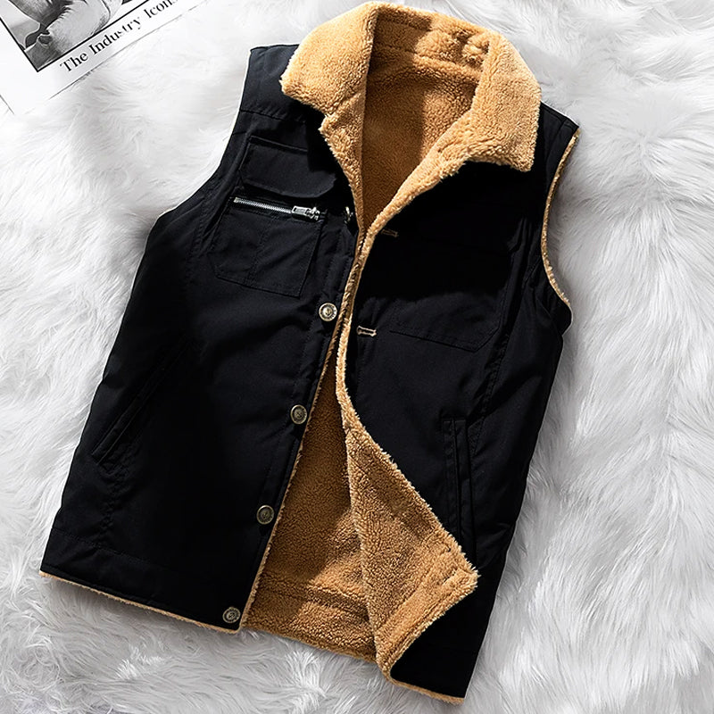 Gilet vest - gewatteerde damesoutdoor met faux schapenvachtvoering