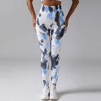 Dames tie-dye leggings - ademende high-waisted sportbroeken
