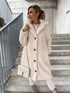 Faux fur trenchcoat - stijlvolle lange damesouterwear