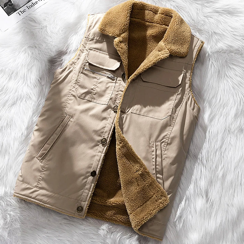 Gilet vest - gewatteerde damesoutdoor met faux schapenvachtvoering