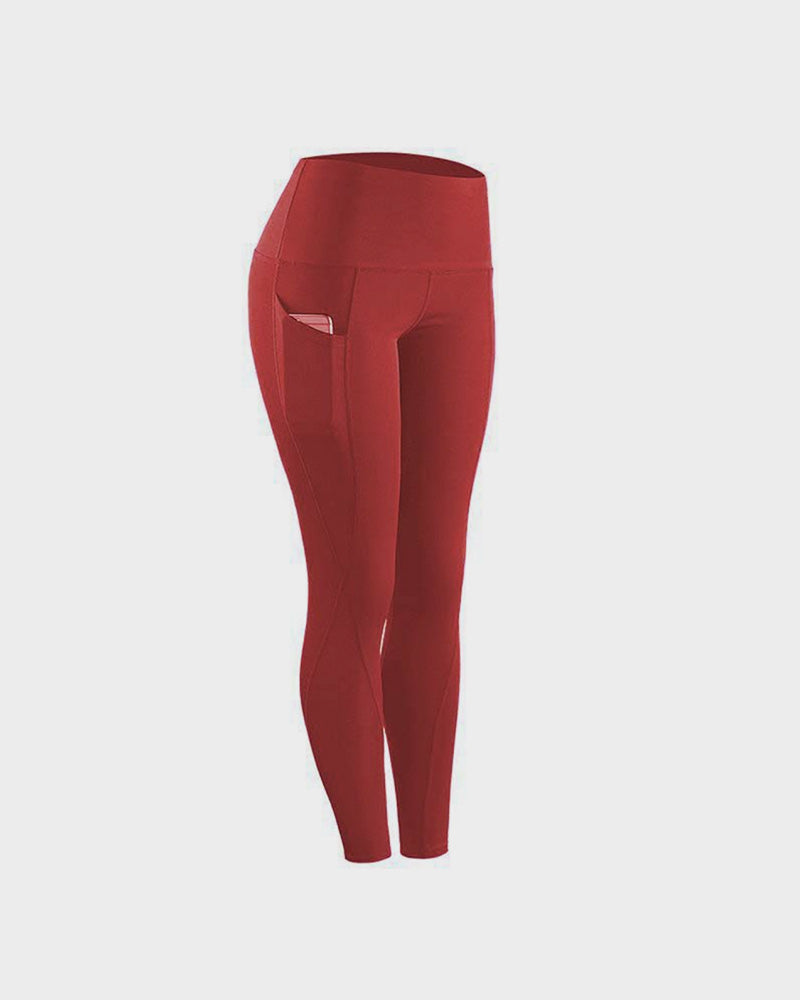 Hoge taille sportlegging met zakken - stijlvolle dames workout broek