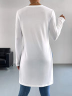 Lange mouw tuniek top - trendy dames top met zijsplitten