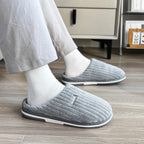 Warme pantoffels - comfortabele ribstof dames huis slippers met zachte voering - Bakkermode.nl