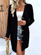 Gebreide cardigan - open voorkant dames lange trui - Bakkermode.nl