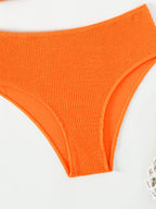 2-delig bikini set - levendig oranje-rood dames high-waisted zwemkleding