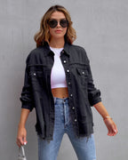 Dames denimjacket met distressed details - veelzijdige en stijlvolle buitenlaag voor elke dag
