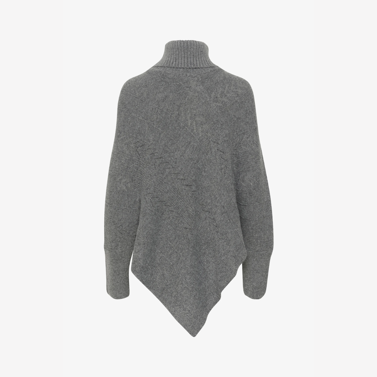 Gebreide poncho met hoge hals - elegante damestrui