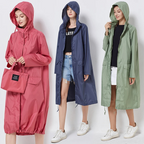 Waterdichte regenjas - lange damesjacket met capuchon