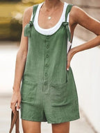 Dames casual jumpsuit - gezellige zomeroutfit - trendy mouwloze overall met zakken voor dames