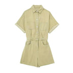 Dames denim playsuit - stijlvolle korte jumpsuit voor zomeruitjes
