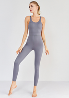 Yoga jumpsuit - stijlvolle grijze dames activewear