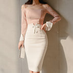 Pencil skirt - klassieke witte hoge taille