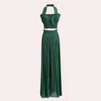 2-delige moderne set - elegante dames top en geplisseerde broek