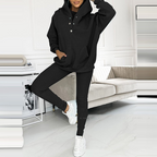 Dames loungewear set - gezellige hoodie en leggings van zachte stof voor relaxed thuisgebruik