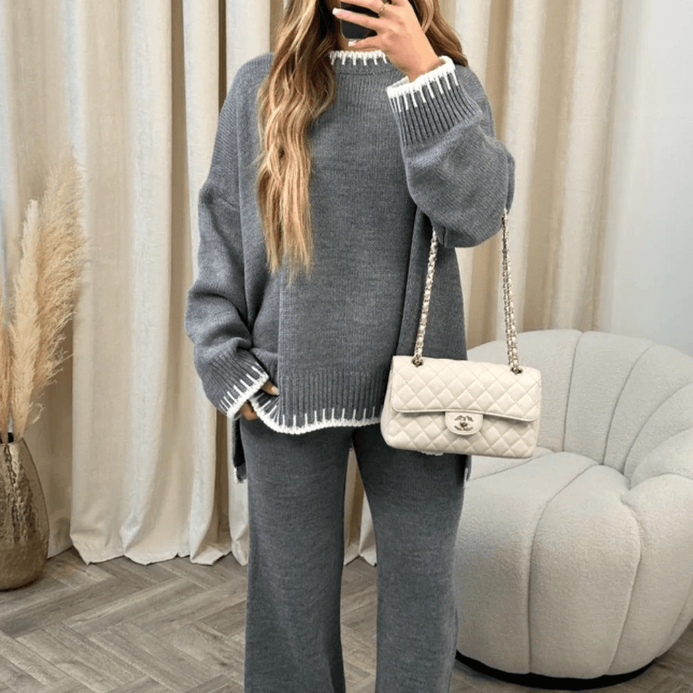 2-delig lounge set - knusse gebreide damesoutfit