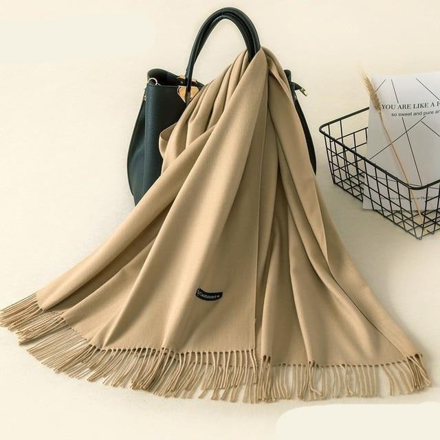 Kasjmieren winterash shawl - luxe dameswrap - Bakkermode.nl