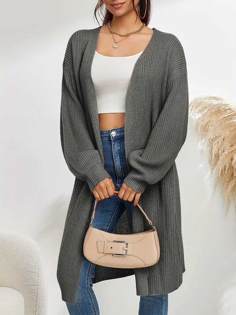 Gebreide cardigan - stijlvolle lange dames trui - Bakkermode.nl