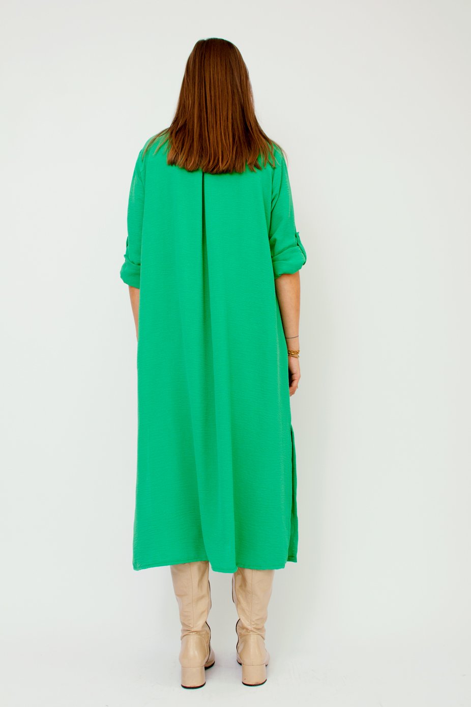 Losvallende jurk met knopen - Bakkermode.nl