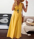 Zomerjurk - chique mouwloze knopenjurk voor warme dagen