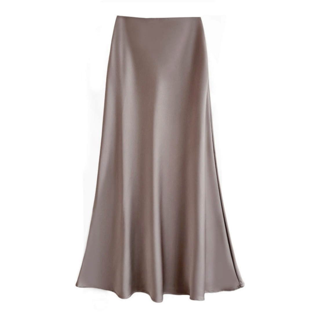 Dames satin maxi rok - elegante a-lijn stijl voor luxe avonden