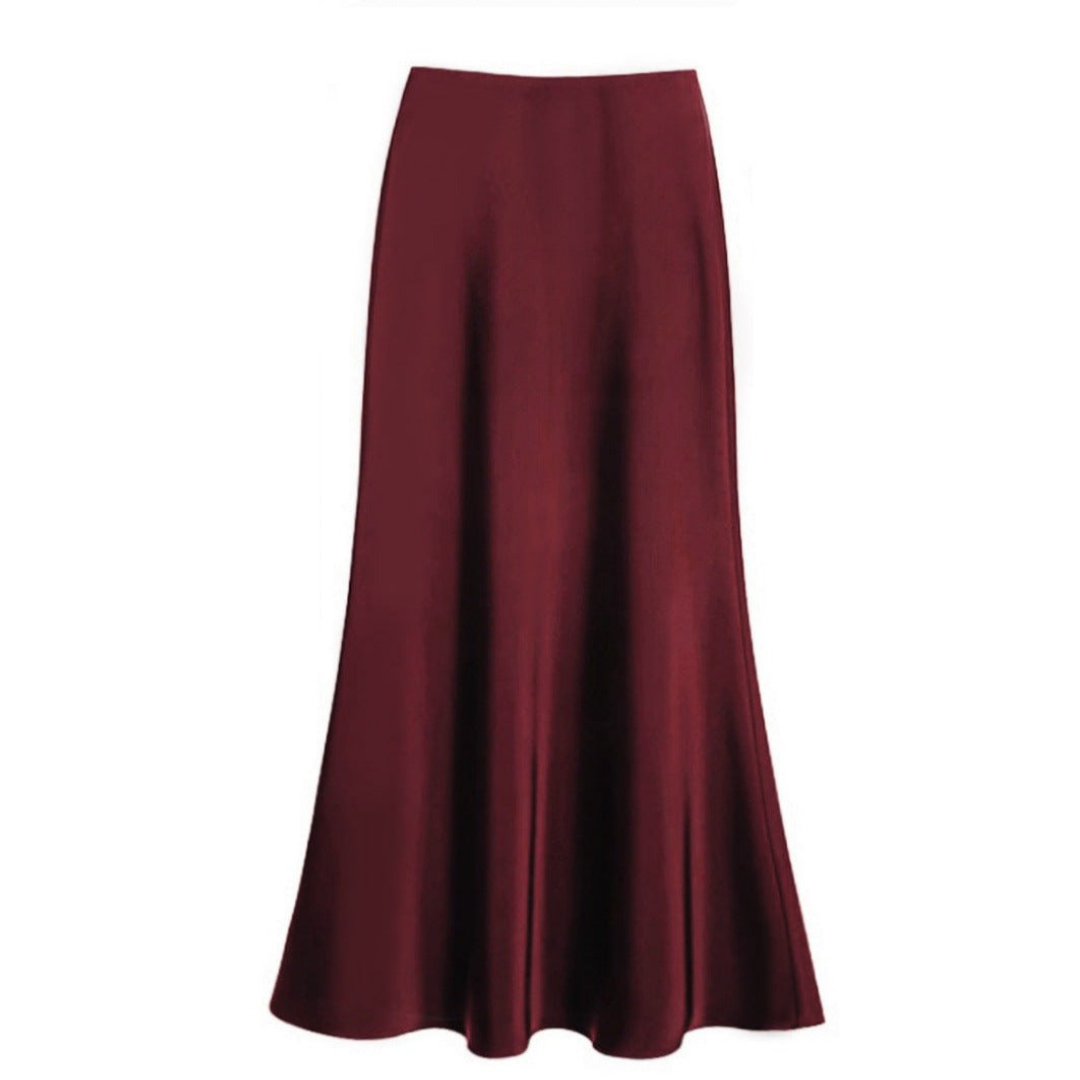 Dames satin maxi rok - elegante a-lijn stijl voor luxe avonden