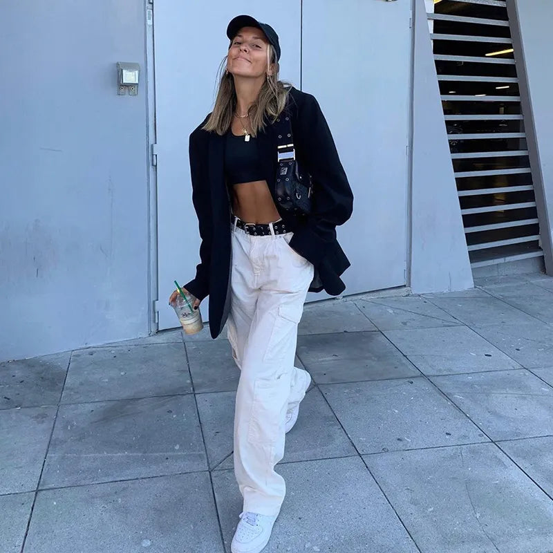 Dames cargo broeken - beige stretchy en trendy fit voor stijlvolle dagelijkse looks met handige zakken