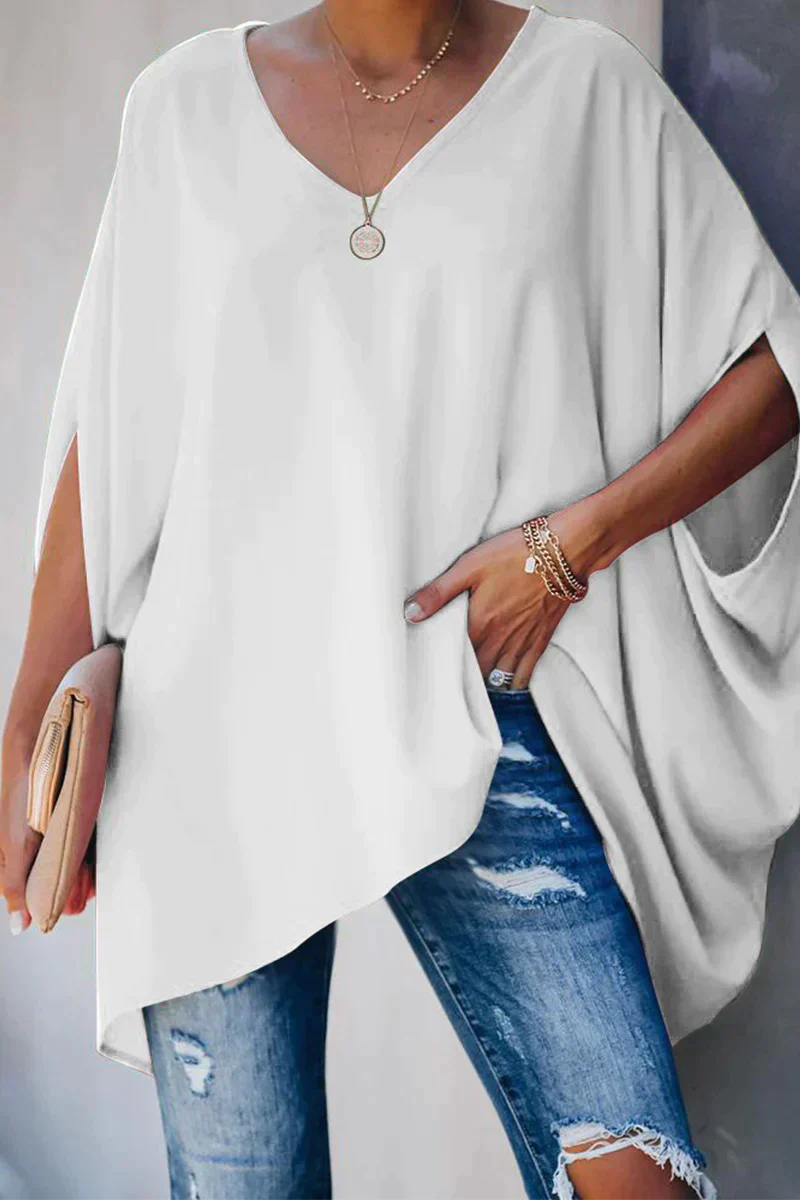 Dames losse tuniek blouse met v-hals - lichtgewicht voor casual zomerse outfits