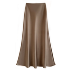 Dames satin maxi rok - elegante a-lijn stijl voor luxe avonden
