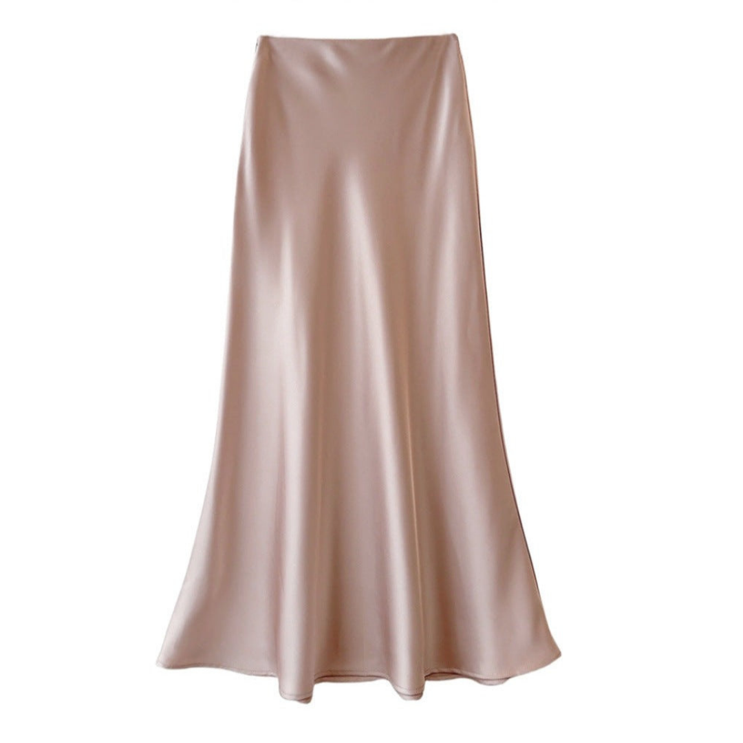 Dames satin maxi rok - elegante a-lijn stijl voor luxe avonden