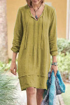 Zomerse damesjurk - casual lichte lange mouwen jurk